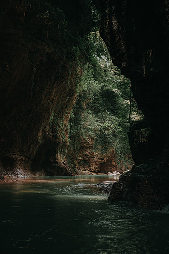 Nature, Water, Stones, Dark, Cave HD phone wallpaper