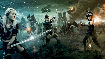 Sucker Punch, Stunning visuals, Femme fatale characters, Action-packed film HD wallpaper