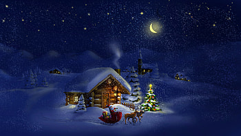 Dreamy Christmas, Santa Claus, sleigh, art, Christmas, snow HD wallpaper