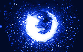 Mozilla dark blue logo, , dark blue neon lights, creative, dark blue abstract background, Mozilla logo, brands, Mozilla HD wallpaper