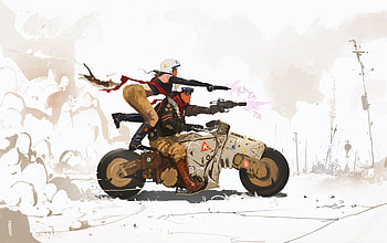 Cyberpunk Science Fiction Biker Art, cyberpunk, science-fiction, artist, artwork, digital-art, deviantart HD wallpaper
