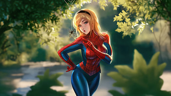 Spider Girl Web Of Protection, spider-woman, superheroes, artwork, digital-art HD wallpaper