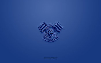 FC Imabari, creative 3D logo, blue background, J3 League, 3d emblem, Japan Football Club, Imabari, Japan, 3d art, football, FC Imabari 3d logo HD wallpaper