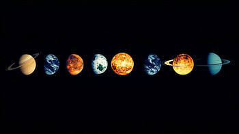 Stellar Harmony: A Planetary Alignment in, planet, space, sun HD wallpaper