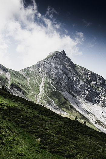 Landscape, Nature, Clouds, Mountain, Vertex, Top, Slope HD phone wallpaper