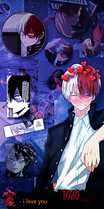 Todoroki, blue, purple, anime HD phone wallpaper