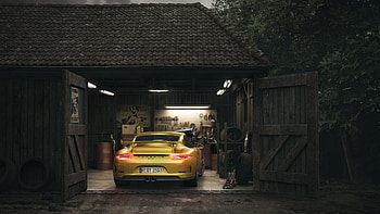Porsche Gt3 Barn, porsche-gt3, porsche, cars, behance HD wallpaper