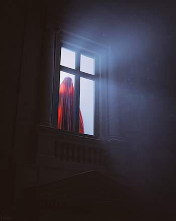 Shine, Light, Silhouette, Miscellanea, Miscellaneous, Rays, Beams, Cloth, Window, Folds, Pleating, Ghost HD phone wallpaper