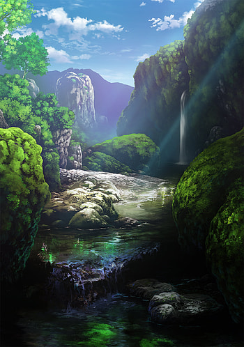 Landscape, Rivers, Art, Rocks, Waterfall HD phone wallpaper