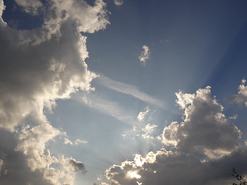 Sky, clouds, blue sky, sun HD wallpaper