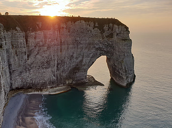 Coast, aerial view, arch, sea, beach HD wallpaper