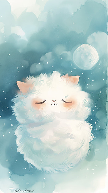 Cute Fluffy Sleeping Creature , cute, fluffy, sleeping HD phone wallpaper