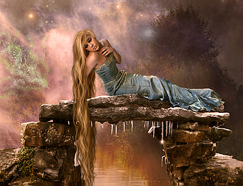Fantasy Girl, girl, scenery, abstract, fantasy HD wallpaper