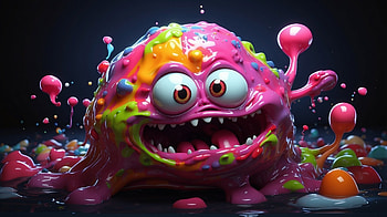 Slimy creature, Slime, creature, colorful, weird, ball HD wallpaper