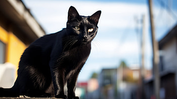 Majestic Black Cat | Dark Feline Elegance Background, Black Cat, Animal, cat HD wallpaper