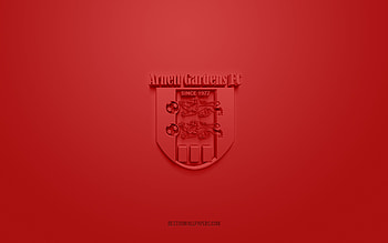 Arnett Gardens FC, creative 3D logo, red background, Jamaican football club, National Premier League, Kingston, Jamaica, 3d art, football, Arnett Gardens FC 3d logo HD wallpaper