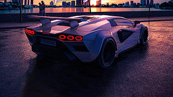 Miami Racing Vibes Lamborghini , retro, lamborghini, cars, artist, artwork, digital-art, artstation HD wallpaper