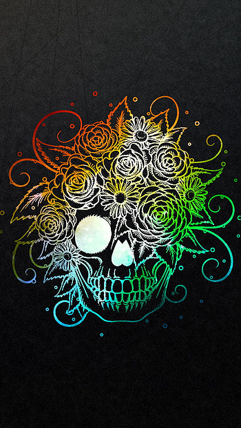 Skull Color, dark, skull HD phone wallpaper