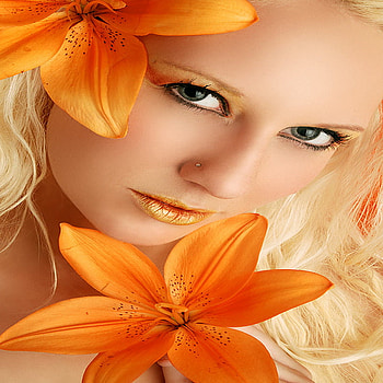 orange, blond, beauty, lily HD wallpaper