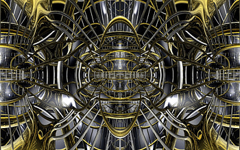 Inside tha Robo, tangle, cg, 3d, yellow, wires HD wallpaper
