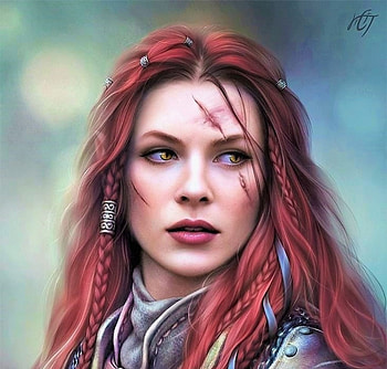 Redhead, face, art, fantasy, girl HD wallpaper