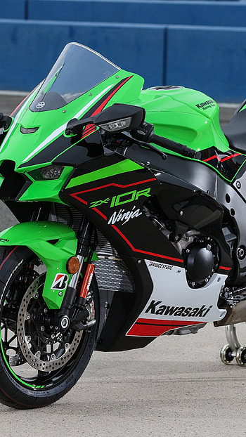 Kawasaki Ninja ZX 10R, , Sports bikes, White background HD phone wallpaper