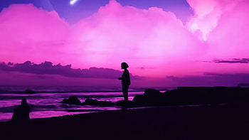 The Silhouette Dreams, alone, silhouette, retrowave, artist, artwork, digital-art HD wallpaper