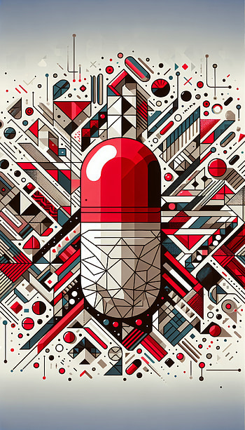Abstract Red Pill Geometric, Abstract, geometry HD phone wallpaper