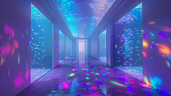 Aquarium Walkway, aquarium HD wallpaper