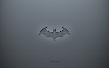 Batman logo, gray creative background, Batman emblem, gray paper texture, Batman, gray background, Batman 3d logo HD wallpaper