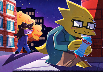 Alphys & Susie Night Out | Deltarune & Undertale Fusion, Alphys (Undertale), Susie (deltarune), video game, deltarune HD wallpaper
