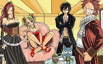 Fairy Tail, erza, gray, happy, lucy, natsu HD wallpaper