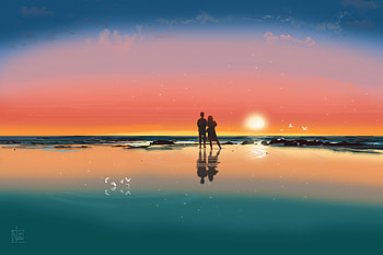 New Beginning , couple, love, beach, artist, artwork, digital-art, artstation HD wallpaper