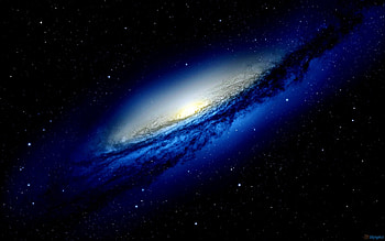 Blue Galaxy In Dark Space Wide HD wallpaper