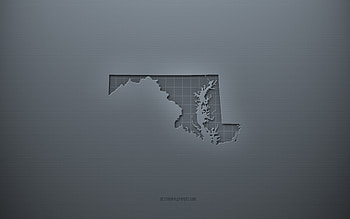 Maryland map, gray creative background, Maryland, USA, gray paper texture, American states, Maryland map silhouette, map of Maryland, gray background, Maryland 3d map HD wallpaper