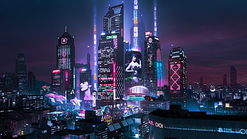 Futuristic Neon Skyline Cyberpunk City, sky, neon, skyline, cyberpunk, city, cityscape, artist, artwork, art, digital-art, ai, artstation HD wallpaper