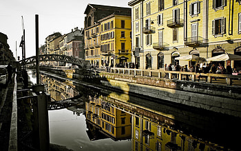 Cities, People, Italy, Milan, Naviglio HD wallpaper