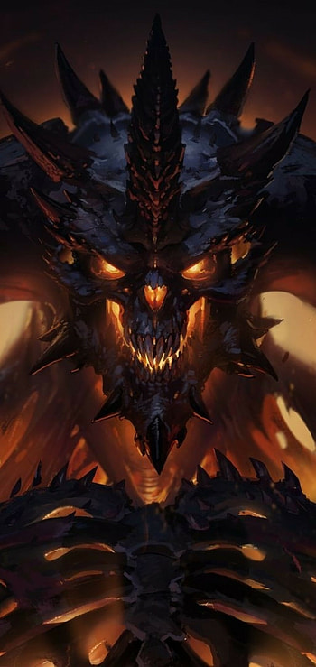 Diablo III Dragon Flames, Samsung Galaxy S10e HD phone wallpaper