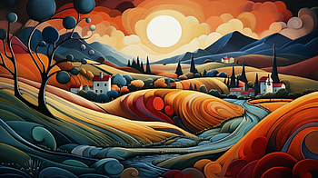 Vibrant Expressionist Landscape, landscape, artistic, Expressionism HD wallpaper