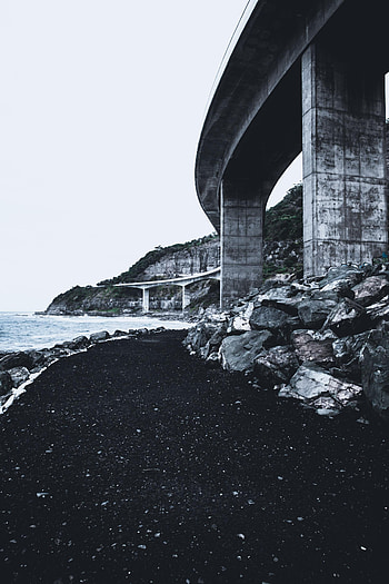 Nature, Sea, Rocks, Coast, Bridge HD phone wallpaper