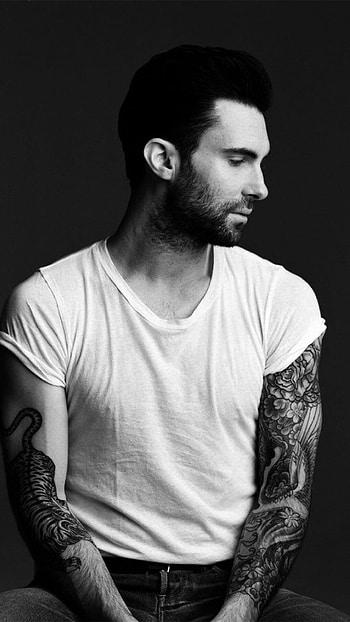 Adam Levine, Maroon 5 singer, Rock band tattoo, Japanese style HD phone wallpaper