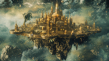 Floating City: A Stunning Ultra, Floating City, fantasy, architecture, cloud, skyline HD wallpaper