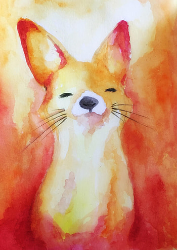 Art, Fox, Sweetheart, Nice, Paints, Watercolor HD phone wallpaper