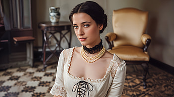 Victorian Elegance: A Stunning Ultra, Victorian era, portrait, vintage fashion, interior, woman HD wallpaper