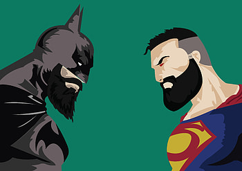 Batman Vs Superman With Beard, batman, superman, minimalism, super-heroes HD wallpaper