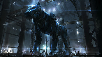 Description: Robots futuristic voltron concept art / background in & resolution. HD wallpaper
