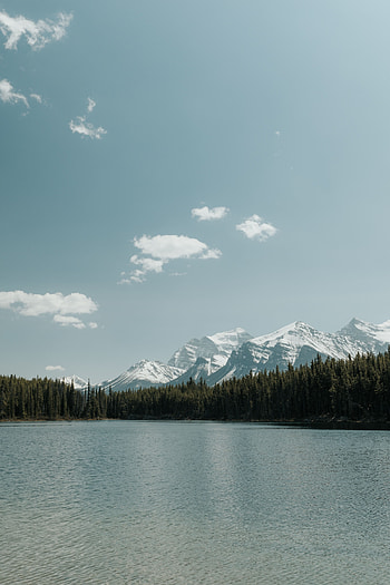 Landscape, Nature, Trees, Sky, Mountains, Lake HD phone wallpaper