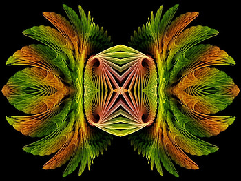 Autumn_Colours, black, fractal, orange, green HD wallpaper