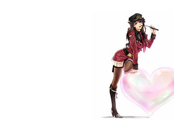 Lonely Heart, rin, cute, rin tohsaka, fate stay night, nice, abstract, female, plain, sexy, sweet, tohsaka rin, white, hot, girl, anime girl, tohsaka, simple, anime, pretty, love, heart, lovely HD wallpaper