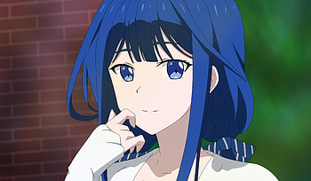 Aki Adagaki, cute, anime girl, blue hair HD wallpaper